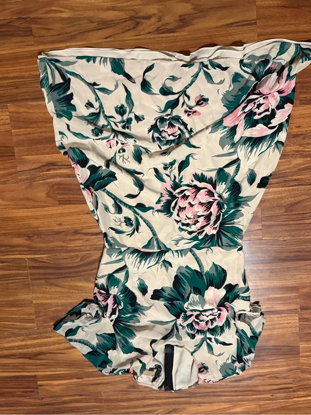 Burberry Cream Floral High-Waist Shorts with Teal & Pink Blooms